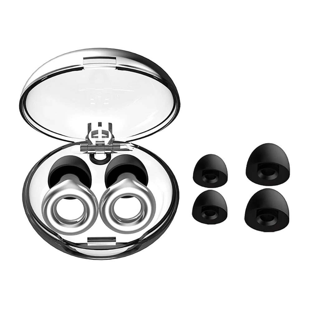 Men's Reusable Silicone Earplugs with Noise Reduction Ring Design and Storage Case - Image 6