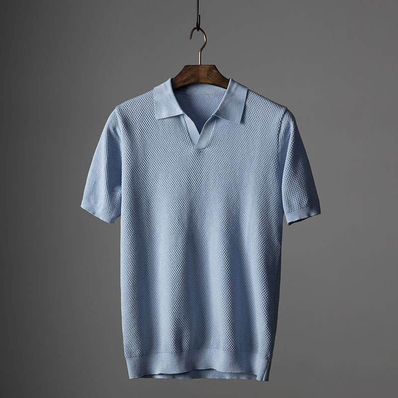 Blake | Classic Short Sleeve Polo Shirt for Men with Textured Design