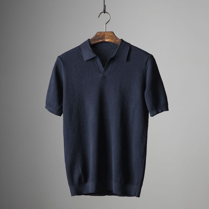 Blake | Classic Short Sleeve Polo Shirt for Men with Textured Design