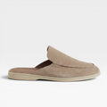 Men's Slip on Suede Loafers with Moccasin Stitched Toe and Backless Mule Design - Image 1