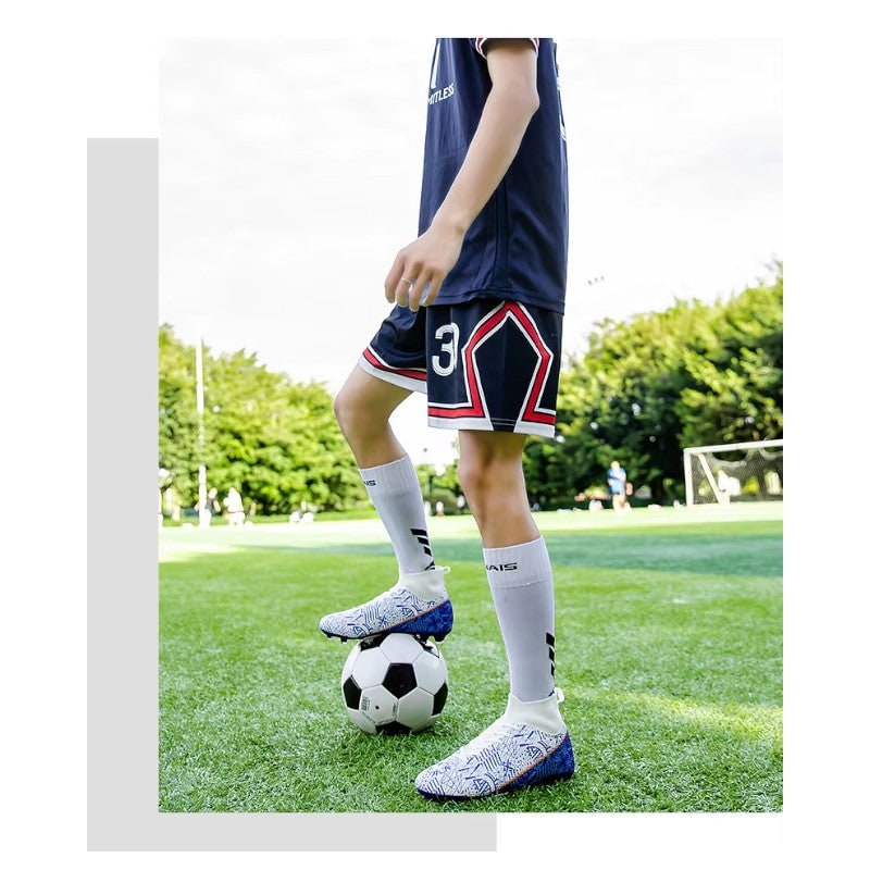 Men's Soccer Cleats Football Boots with High-Top Ankle Collar and Multi-Stud Sole - Image 21