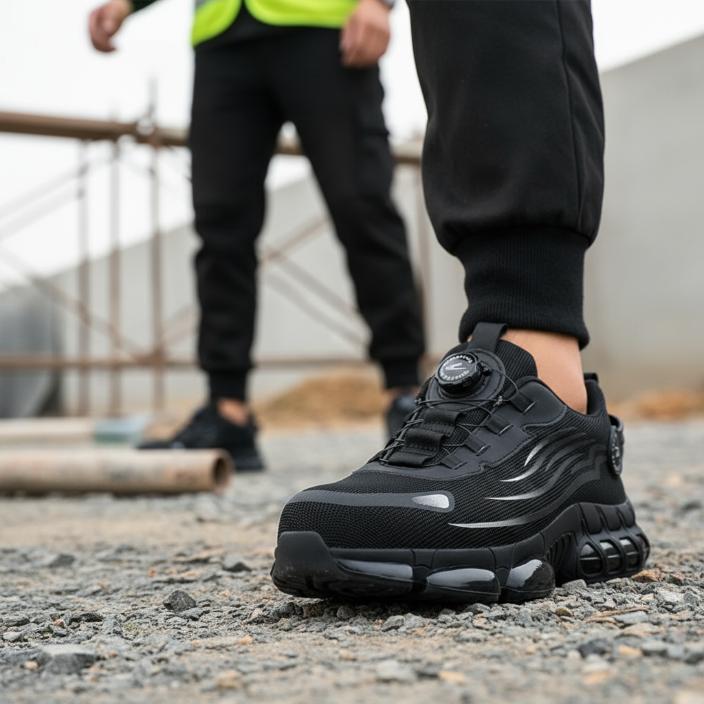 Men's Steel Toe Shoes Safety Sneakers with Rotary Dial Closure and Cushioned Sole - Image 3