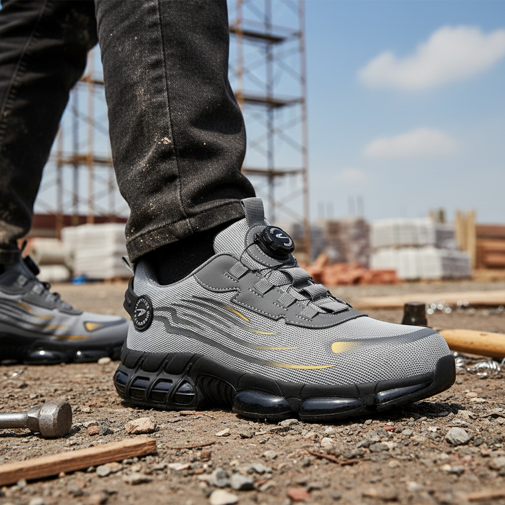 Men's Steel Toe Shoes Safety Sneakers with Rotary Dial Closure and Cushioned Sole - Image 7