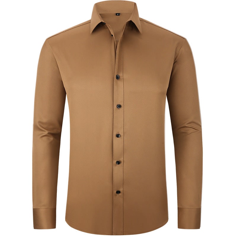 Men's Stretch Button Down Dress Shirt with Elastic Material and Breathable Comfort - Image 12