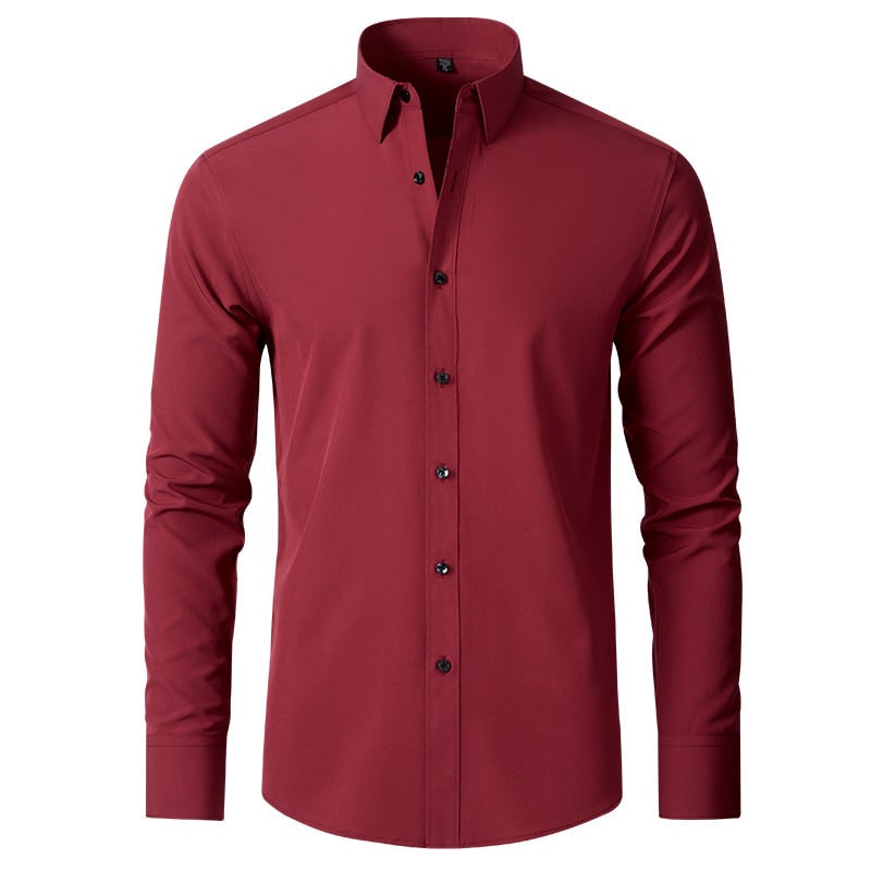 Men's Stretch Button Down Dress Shirt with Elastic Material and Breathable Comfort - Image 13