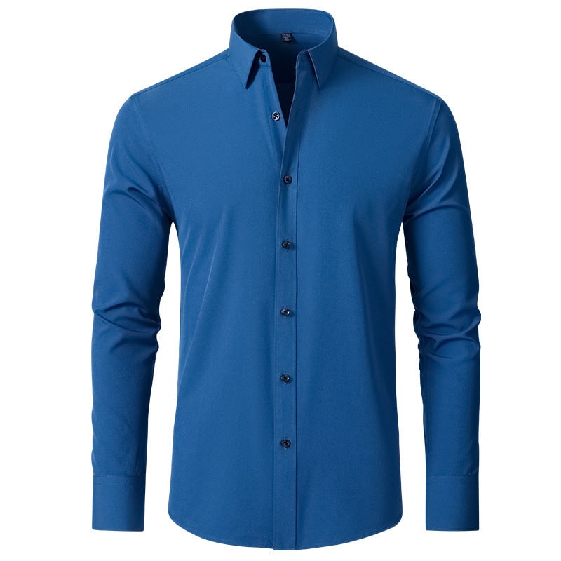 Men's Stretch Button Down Dress Shirt with Elastic Material and Breathable Comfort - Image 15