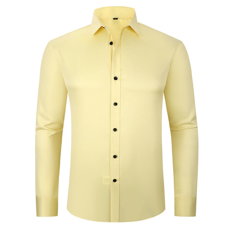 Men's Stretch Button Down Dress Shirt with Elastic Material and Breathable Comfort - Image 16