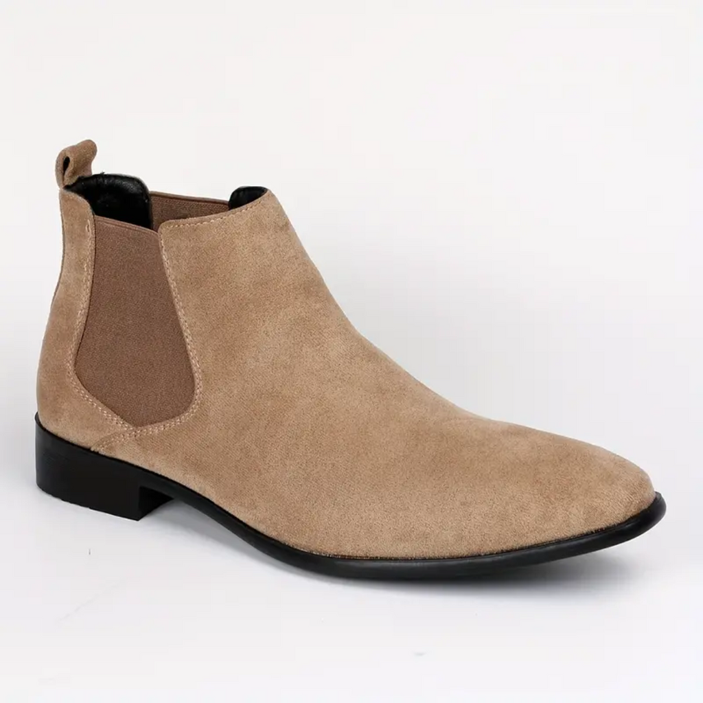Men's Suede Chelsea Boots Slip on with Elastic Gussets and Pull Tab - Image 1