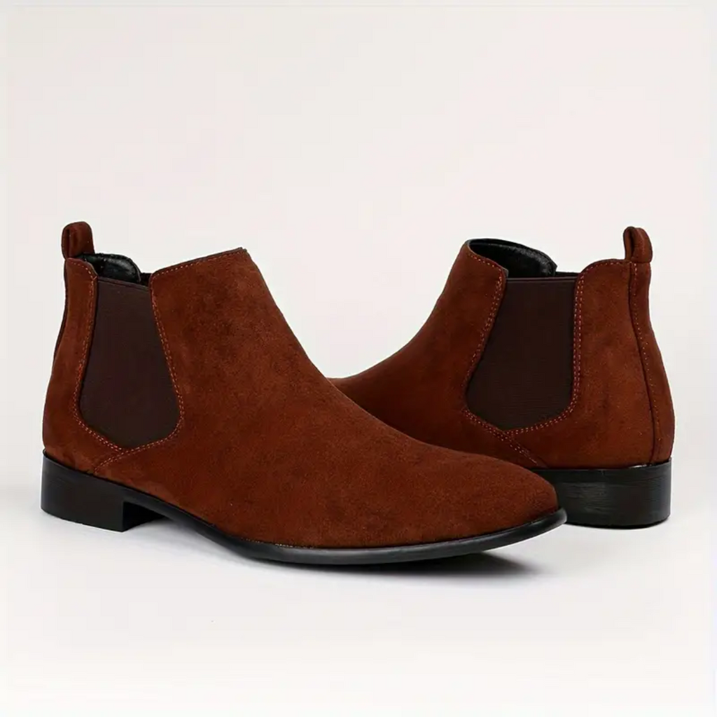 Men's Suede Chelsea Boots Slip on with Elastic Gussets and Pull Tab - Image 4