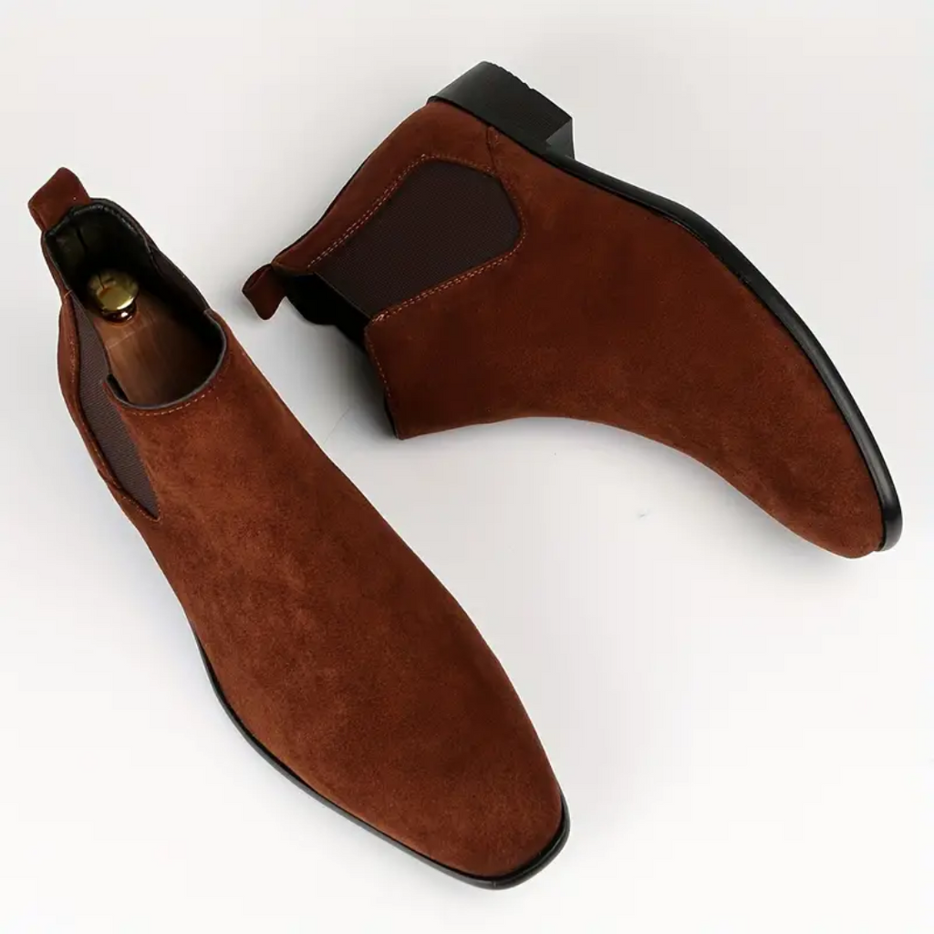 Men's Suede Chelsea Boots Slip on with Elastic Gussets and Pull Tab - Image 5
