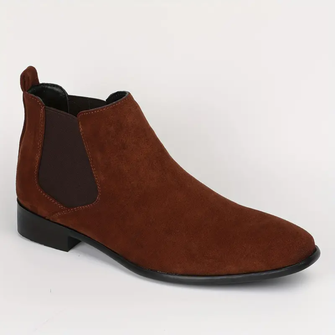 Men's Suede Chelsea Boots Slip on with Elastic Gussets and Pull Tab - Image 6