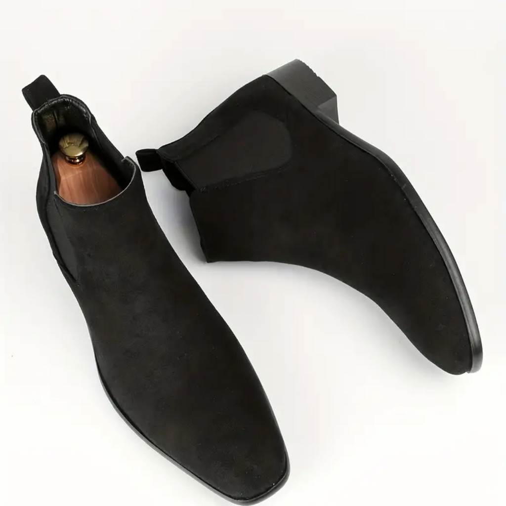 Men's Suede Chelsea Boots Slip on with Elastic Gussets and Pull Tab - Image 7