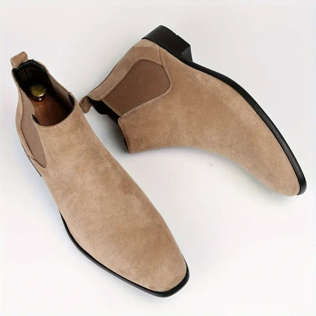 Men's Suede Chelsea Boots Slip on with Elastic Gussets and Pull Tab - Image 8