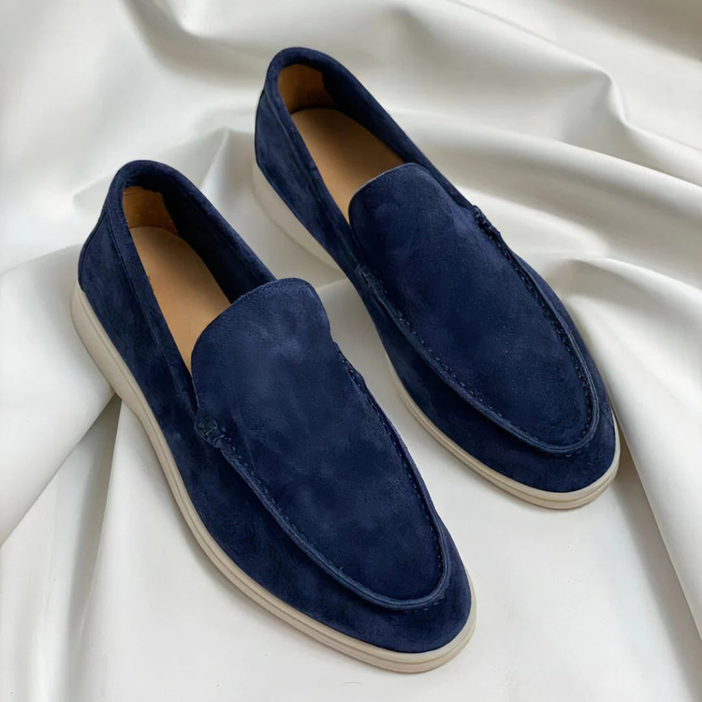 Men's Suede Slip-On Loafers Casual with Sole and Contrast Stitching - Image 2