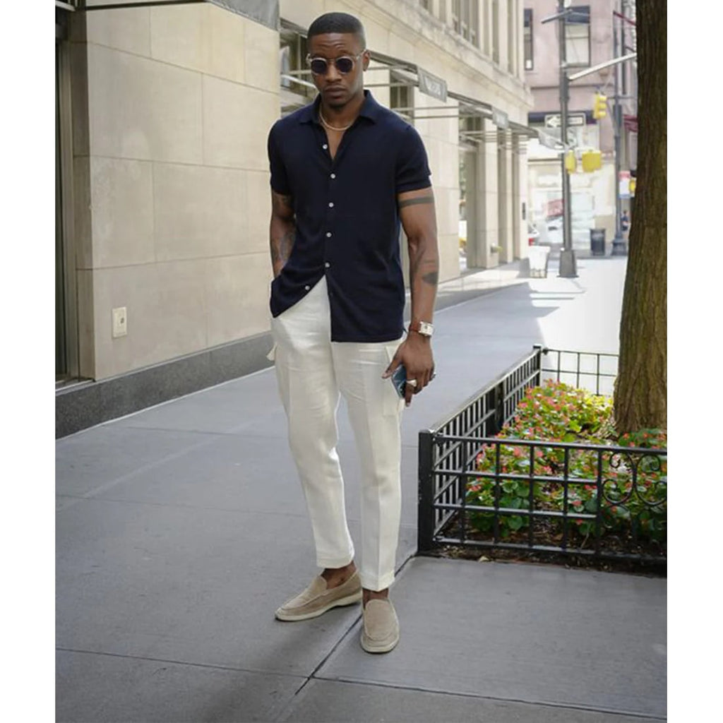 Men's Suede Slip-On Loafers Casual with Sole and Contrast Stitching - Image 6