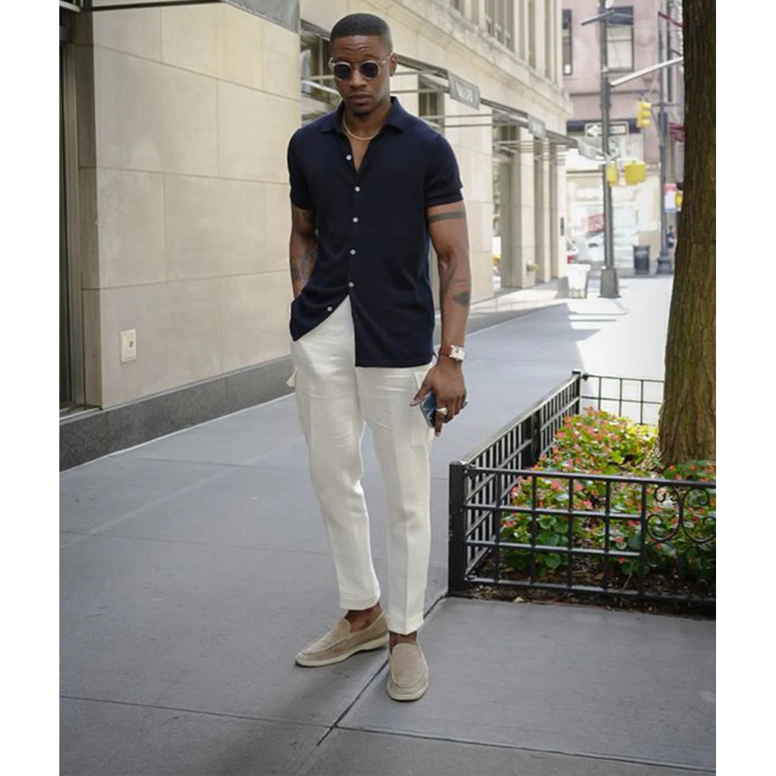 Men's Suede Slip-On Loafers Casual with Sole and Contrast Stitching - Image 6