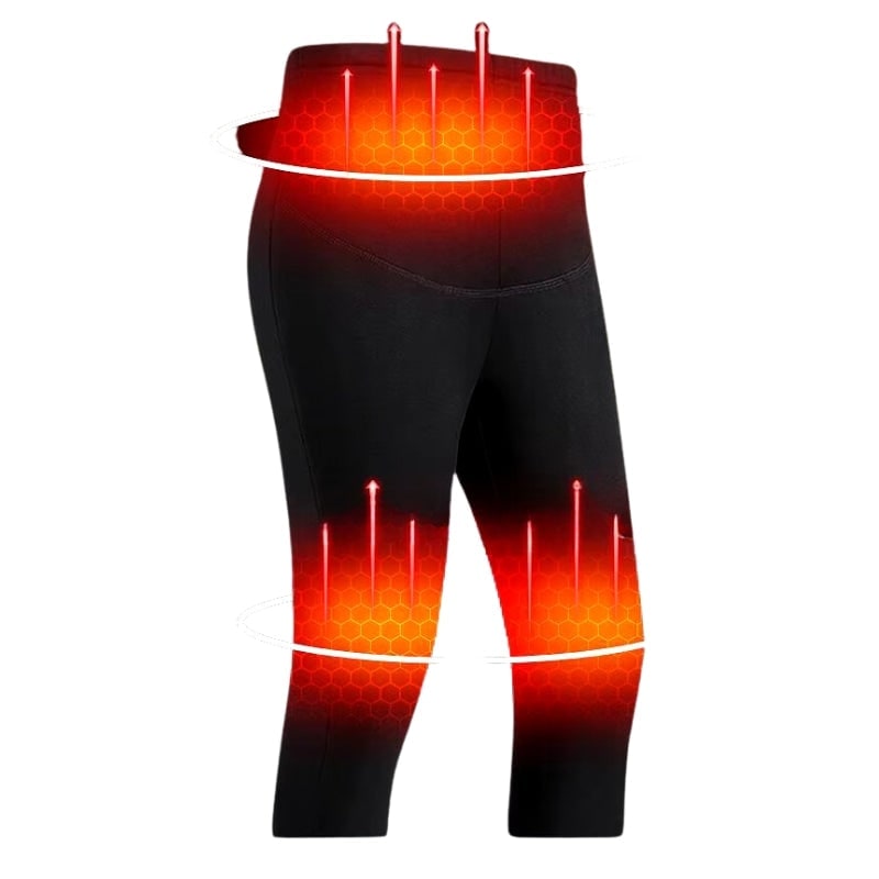 Men's Thermal Underwear Long Heated Base Layer Pants USB Rechargeable Slim Fit - Image 1