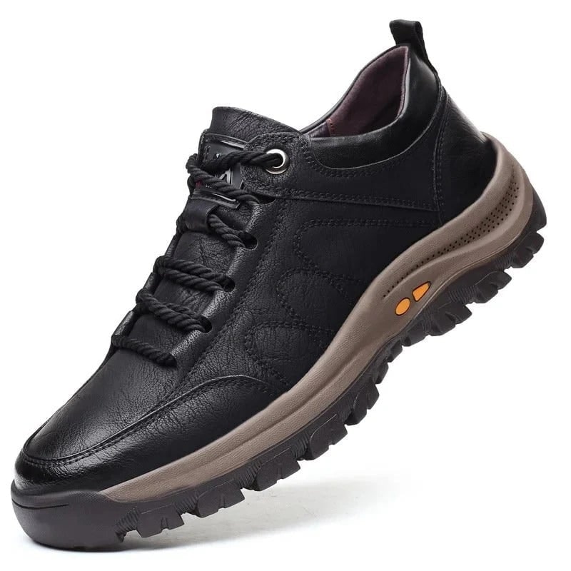 Men's Walking Shoes Comfortable Low Top Leather with Lugged Sole - Image 1