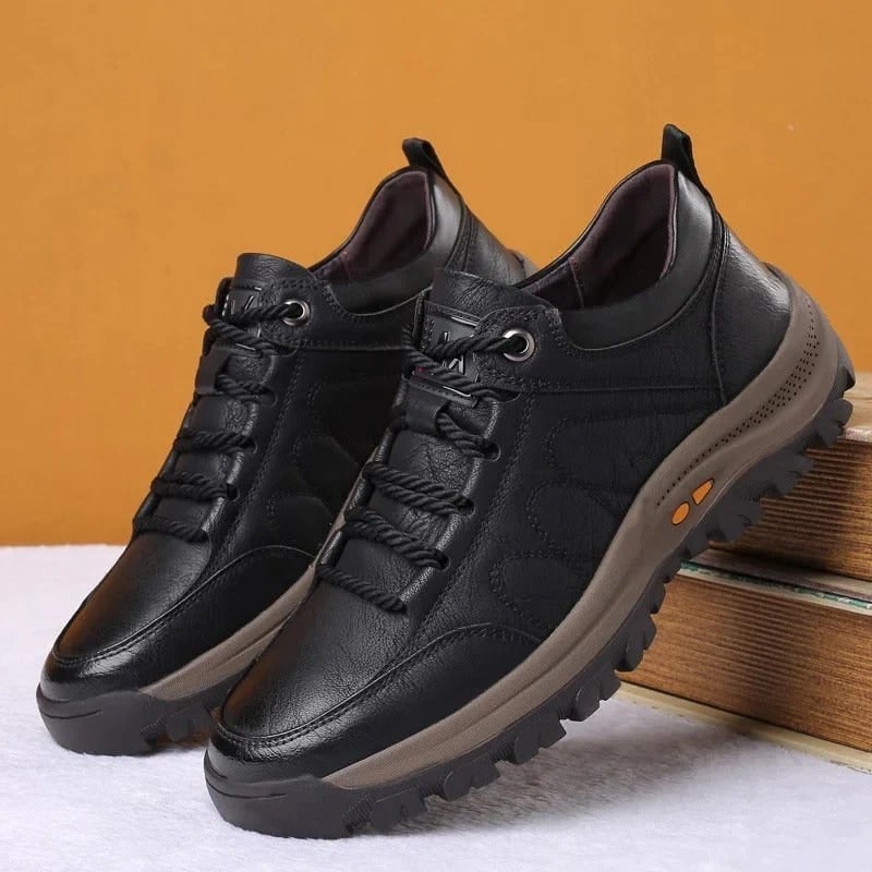 Men's Walking Shoes Comfortable Low Top Leather with Lugged Sole - Image 3