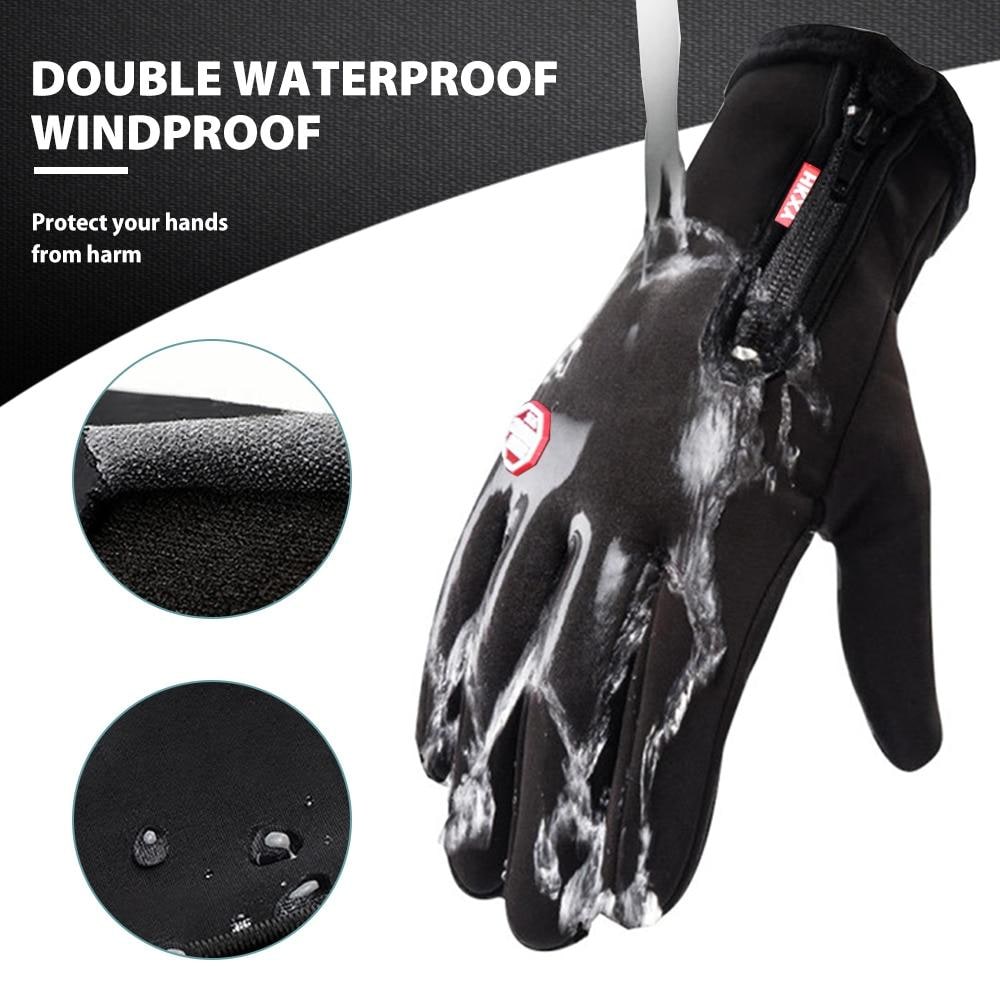 Men's Waterproof Winter Gloves with Touchscreen Fingertips Fleece Lined Zipper Wrist - Image 4