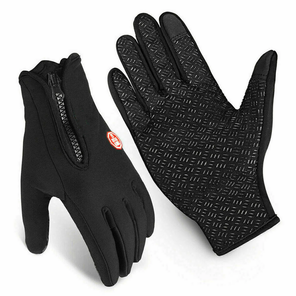 Men's Waterproof Winter Gloves with Touchscreen Fingertips Fleece Lined Zipper Wrist - Image 5