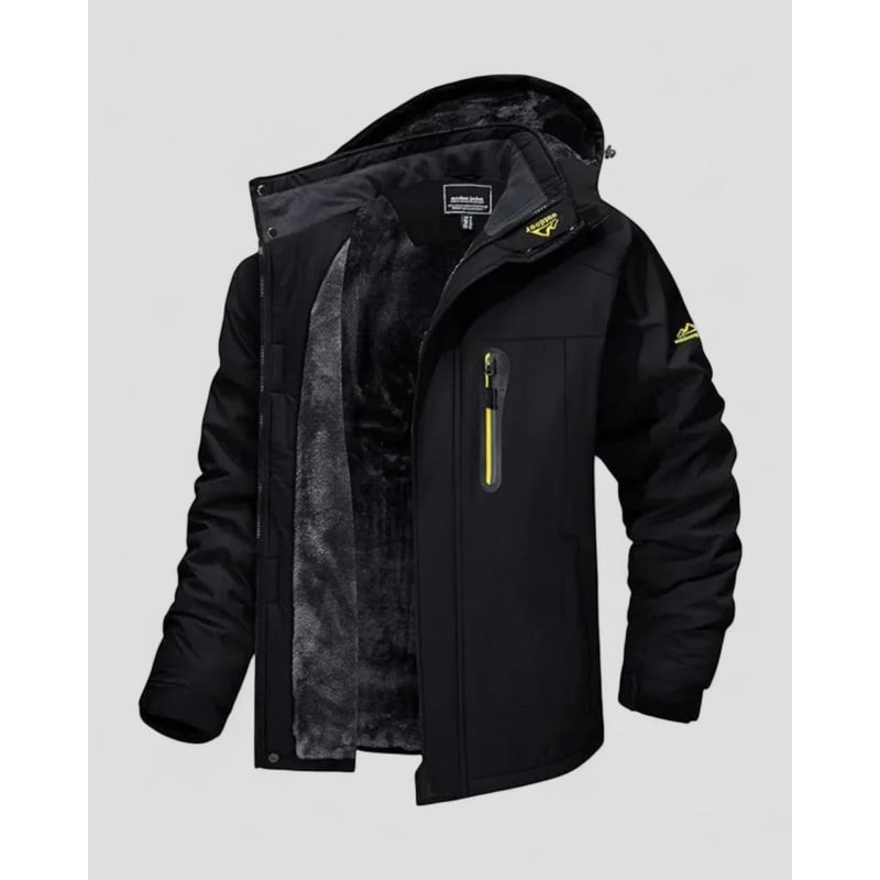 Men's Winter Jacket with Water-Resistant Fleece Lining and Adjustable Hood - Image 1