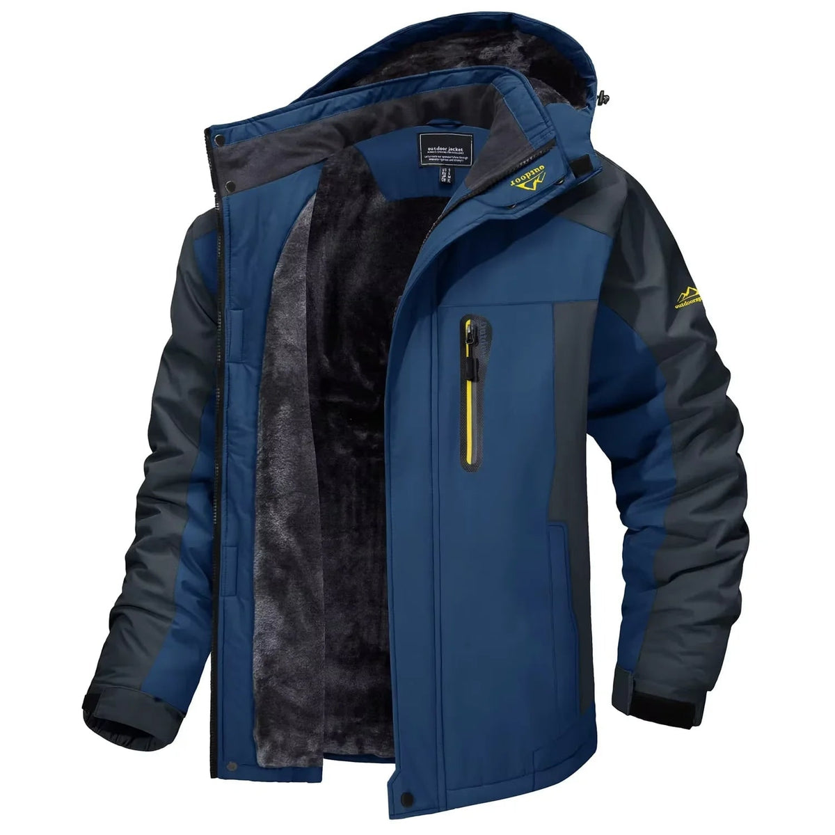 Men's Winter Jackets Waterproof with Fleece Lining and Detachable Hood - Image 4