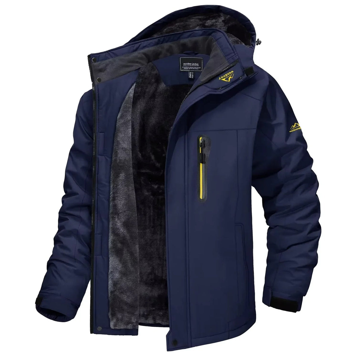 Men's Winter Jackets Waterproof with Fleece Lining and Detachable Hood - Image 7