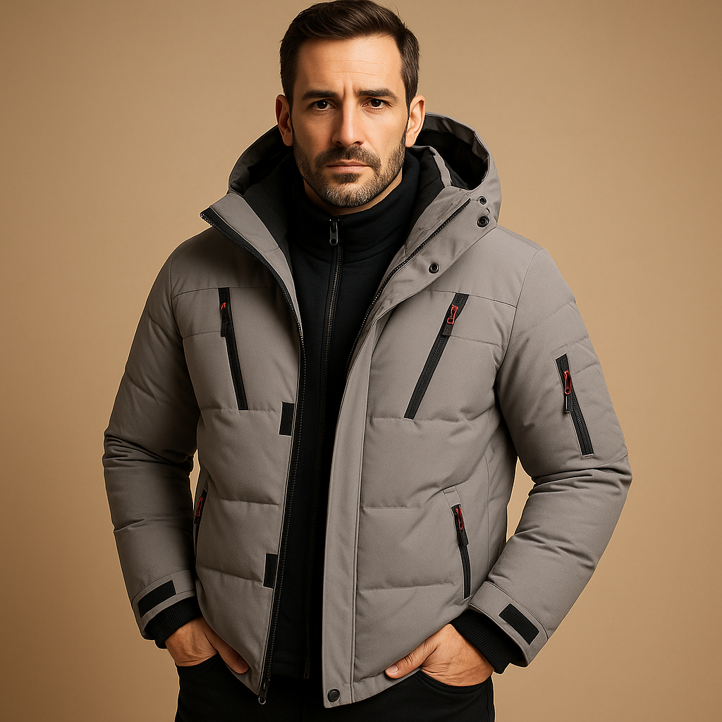 Men's Winter Jackets with Quilted Puffer Design and Zippered Pockets - Image 2