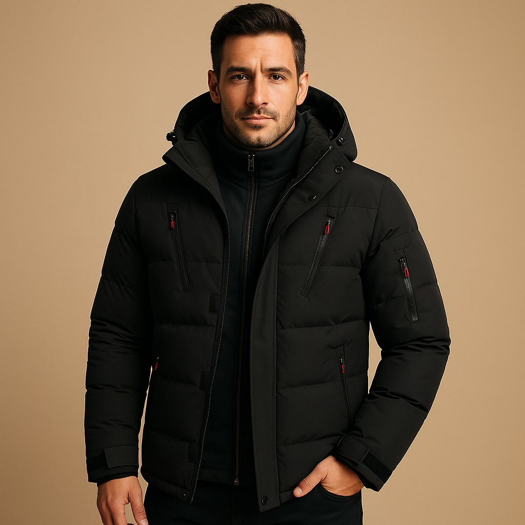 Men's Winter Jackets with Quilted Puffer Design and Zippered Pockets - Image 3