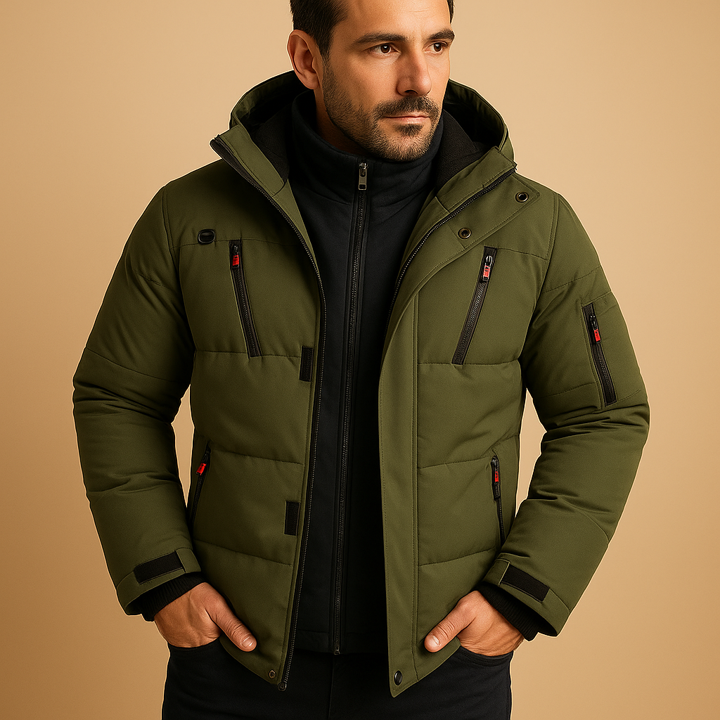 Men's Winter Jackets with Quilted Puffer Design and Zippered Pockets - Image 5