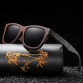 Men's Wooden Polarized Sunglasses with Engraved Wayfarer Frame - Image 1