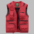 Men's Work Fishing Workwear Vest with Multi Pocket Cargo and Mesh Back - Image 1