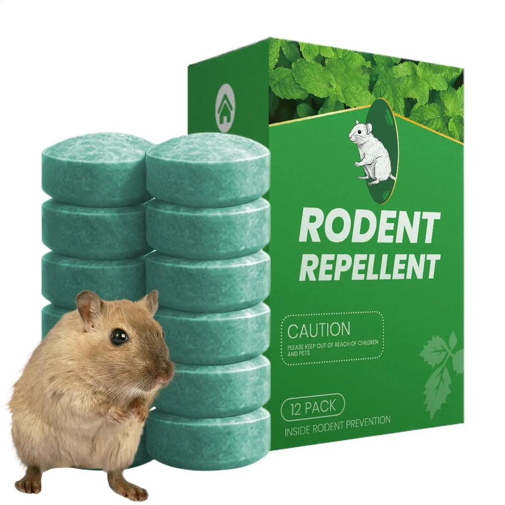 Mice and Rodent Repellent Tablets with Peppermint Oil Natural Deterrent 12 Pack - Image 1