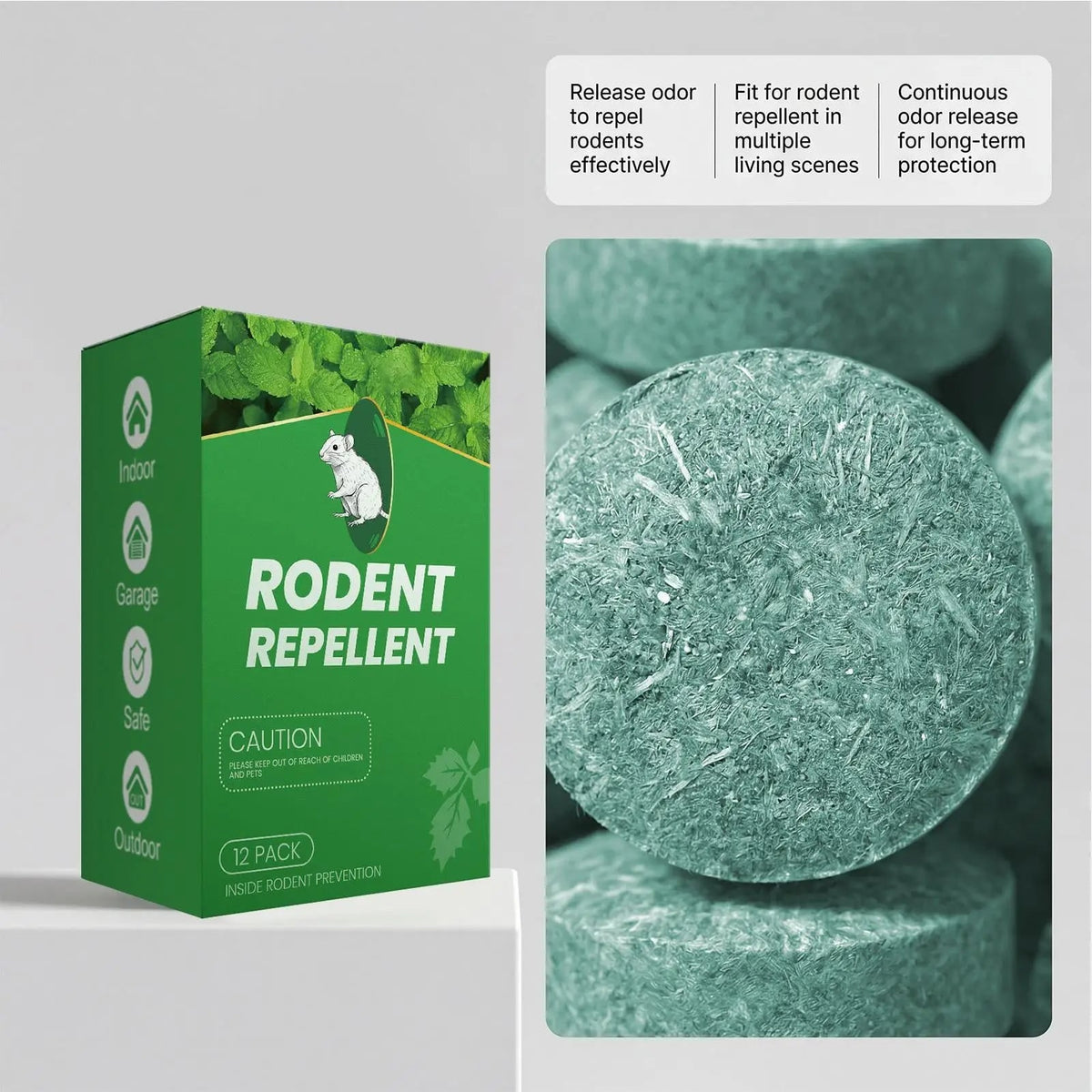 Mice and Rodent Repellent Tablets with Peppermint Oil Natural Deterrent 12 Pack - Image 6