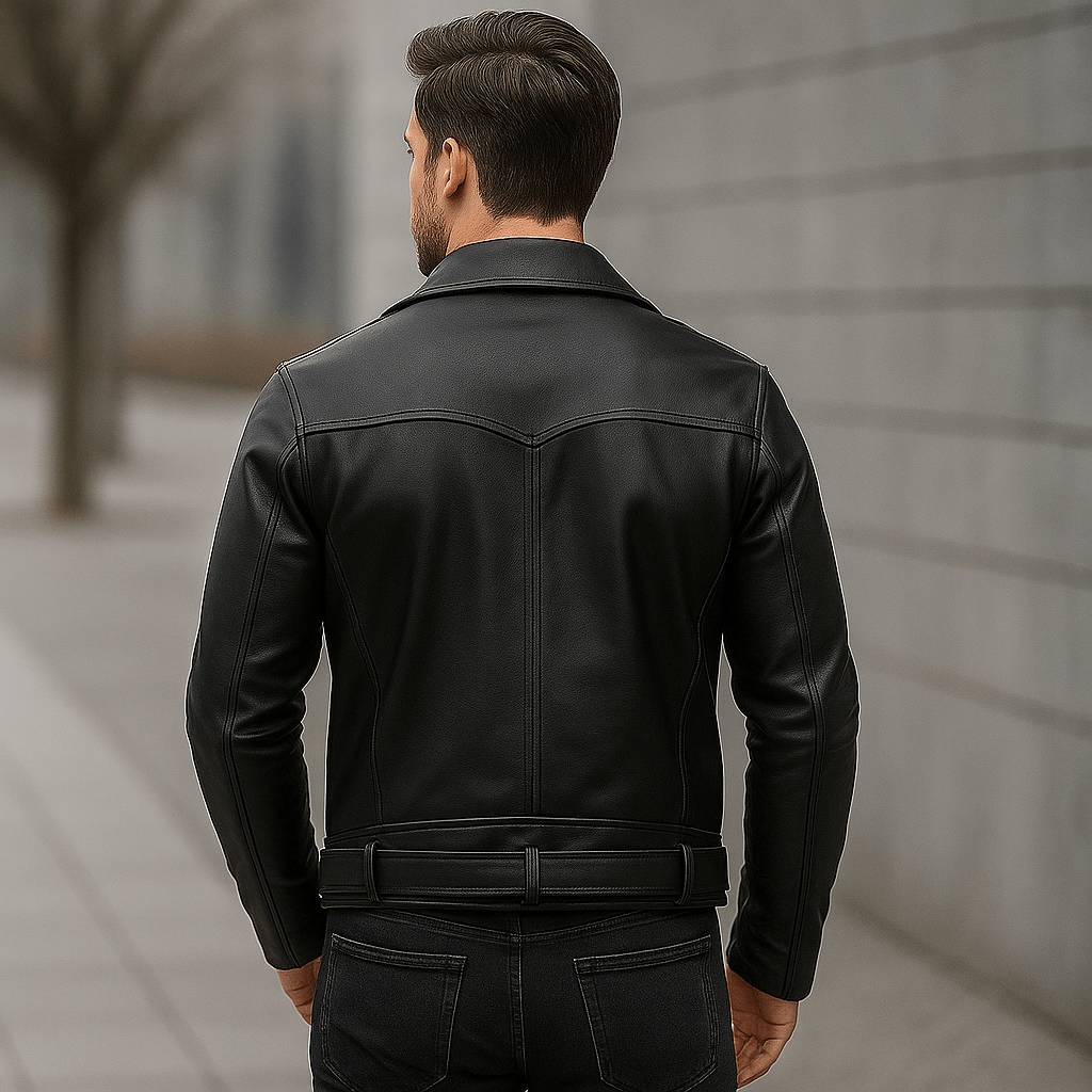 Men's Stylish and Durable Casual Motorcycle Jacket with Comfortable Collar