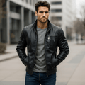 Men's Timeless Biker Jacket – Classic Style & Durable Craftsmanship