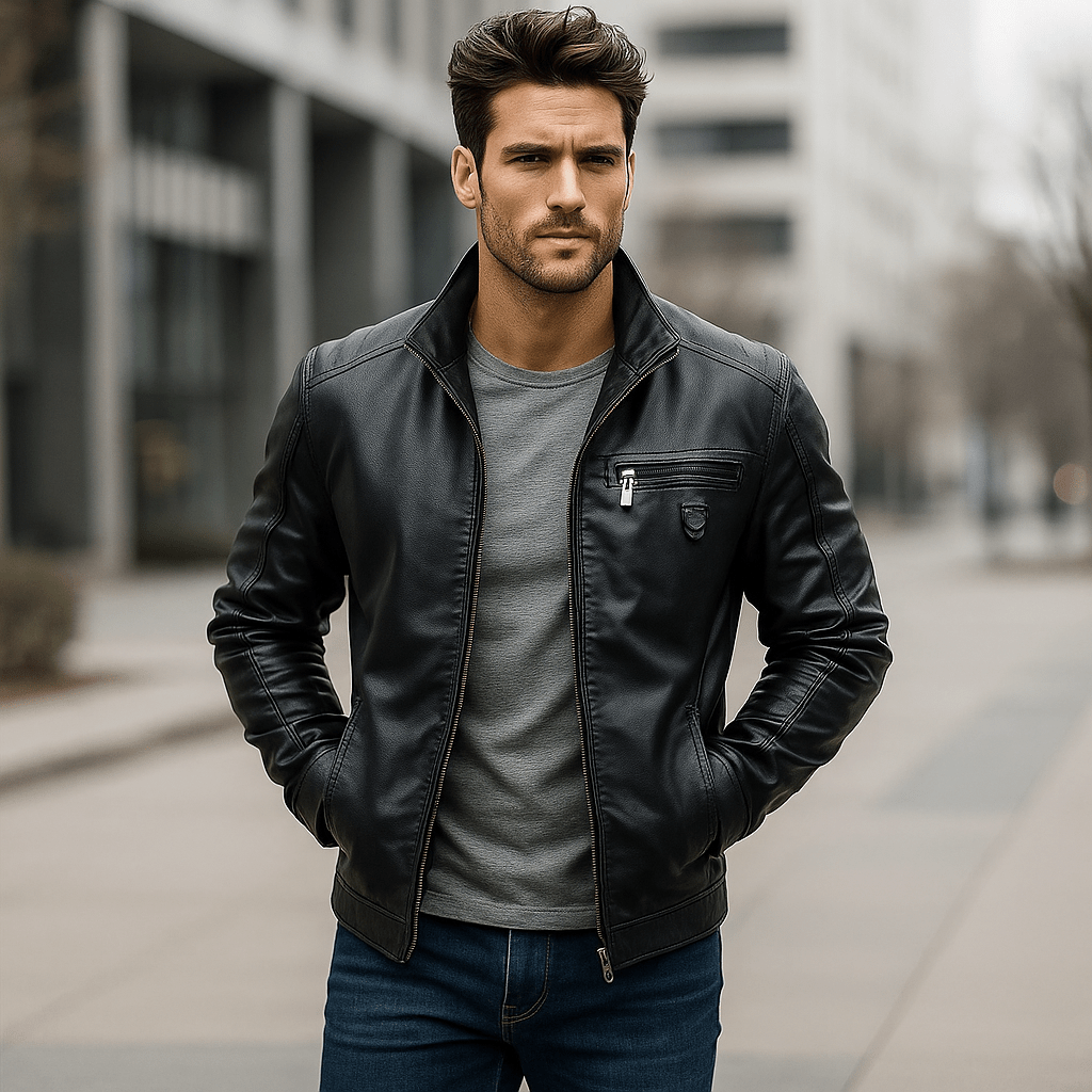 Men's Timeless Biker Jacket – Classic Style & Durable Craftsmanship
