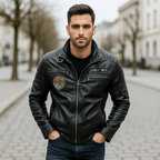 Men's Stylish Leather Winter Jacket – Perfect Blend of Warmth and Fashion
