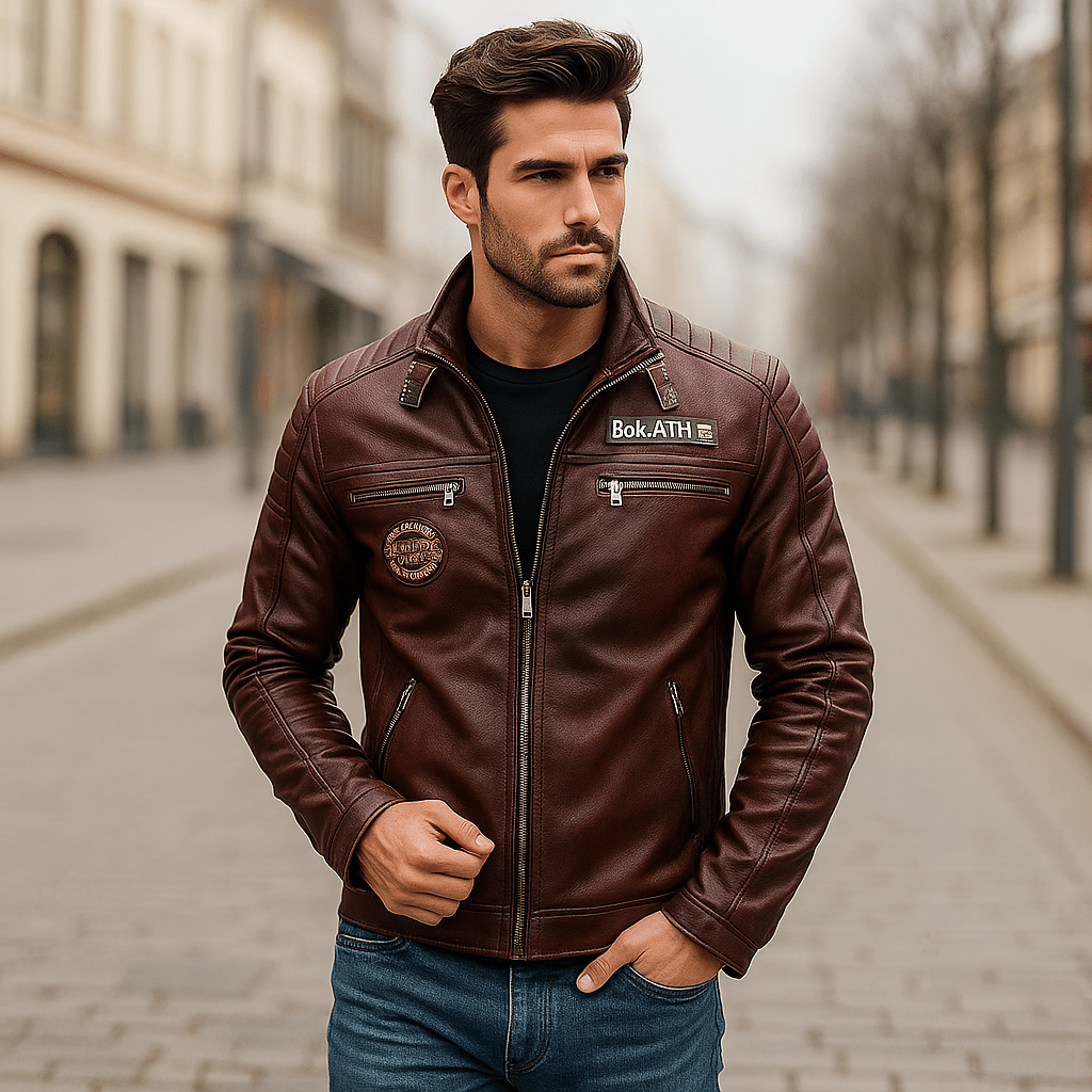Men's Stylish Leather Winter Jacket – Perfect Blend of Warmth and Fashion