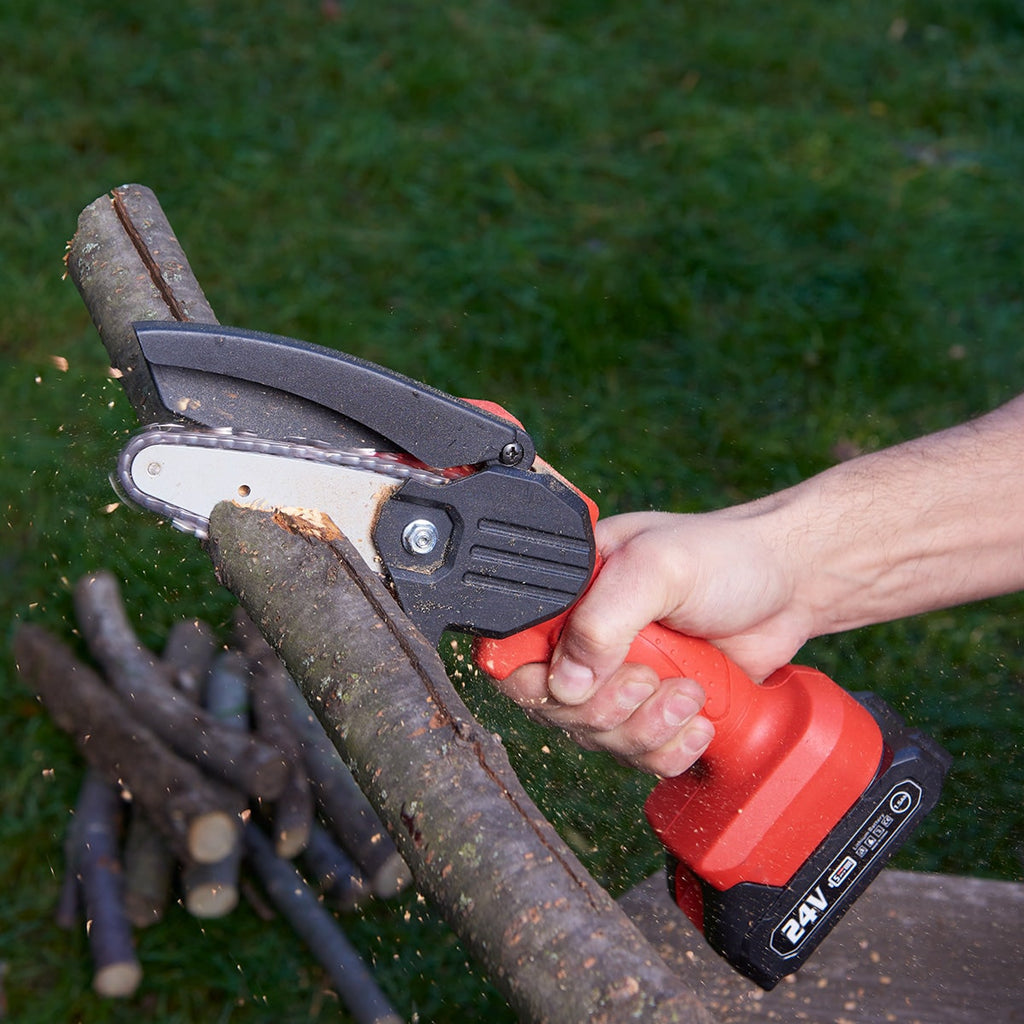 Mini Cordless Chainsaw 24v Rechargeable Battery Powered Handheld Saw Echo 590 - Image 4