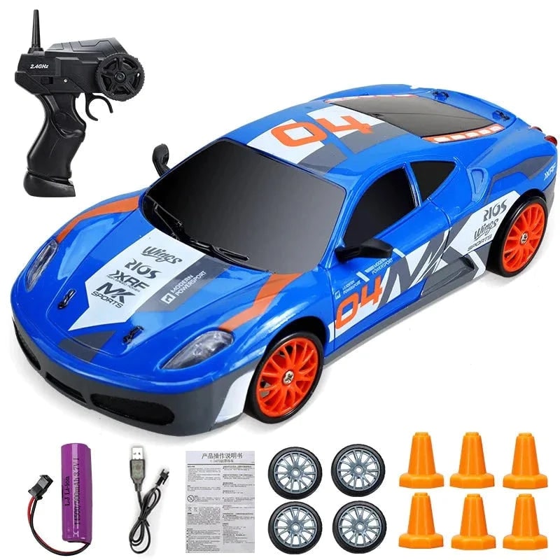 Mini Electric Rechargeable Rc Drift Car LED Lights Cones Toy Set - Image 13