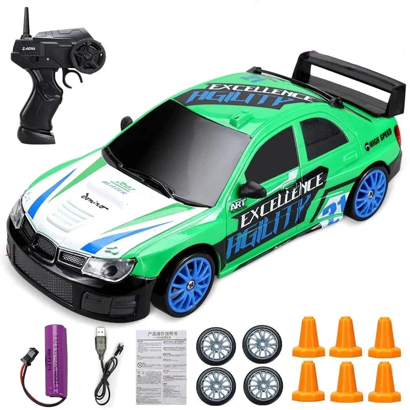 Mini Electric Rechargeable Rc Drift Car LED Lights Cones Toy Set - Image 16
