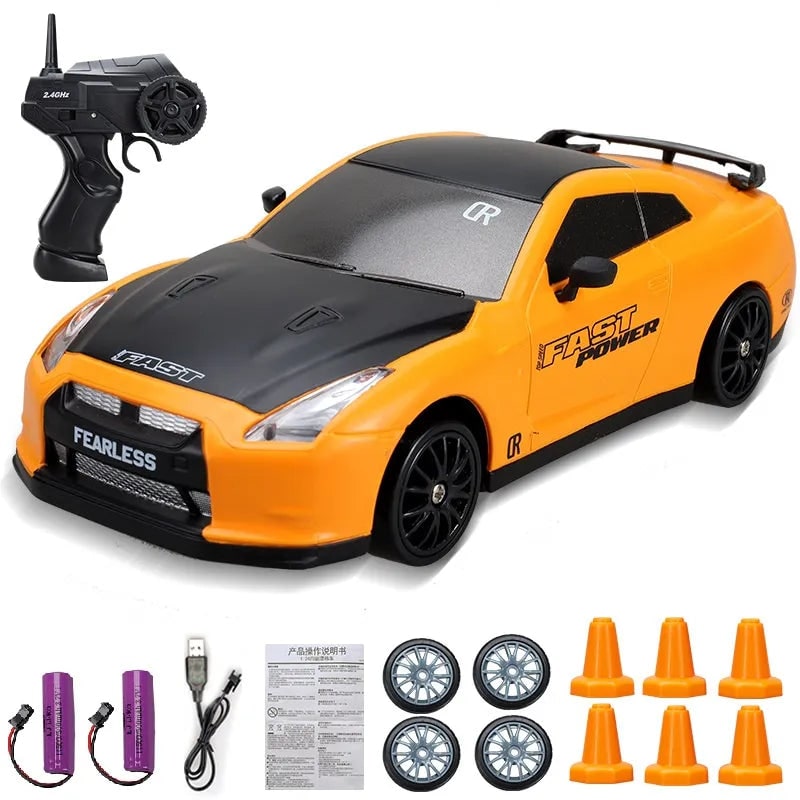 Mini Electric Rechargeable Rc Drift Car LED Lights Cones Toy Set - Image 18