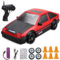 Mini Electric Rechargeable Rc Drift Car LED Lights Cones Toy Set - Image 2