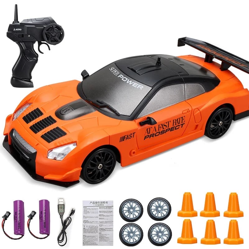 Mini Electric Rechargeable Rc Drift Car LED Lights Cones Toy Set - Image 23