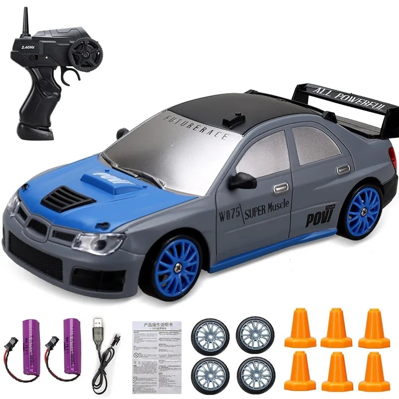 Mini Electric Rechargeable Rc Drift Car LED Lights Cones Toy Set - Image 24