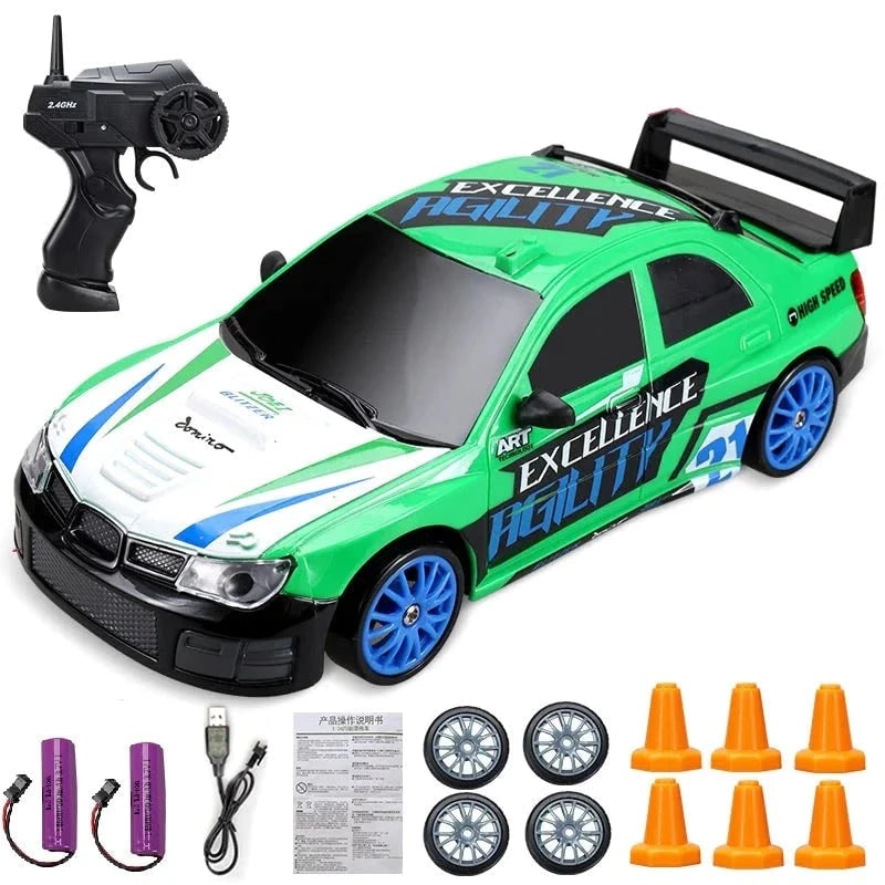 Mini Electric Rechargeable Rc Drift Car LED Lights Cones Toy Set - Image 28