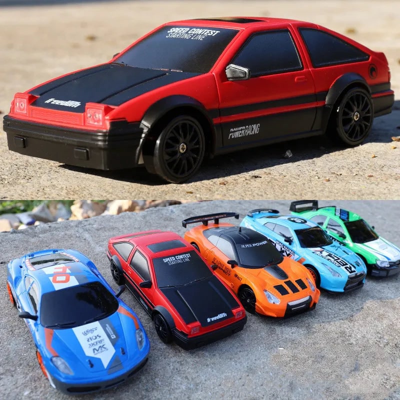 Mini Electric Rechargeable Rc Drift Car LED Lights Cones Toy Set - Image 5