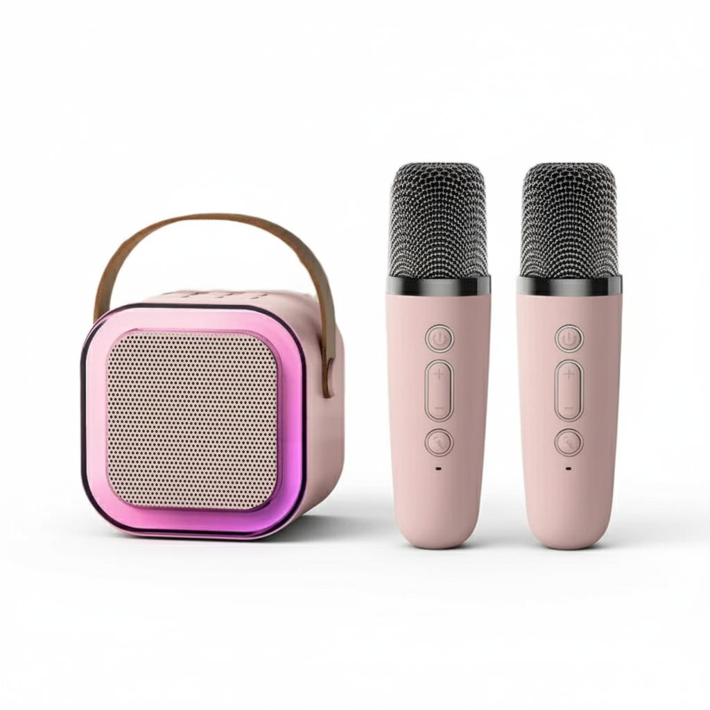 Mini Karaoke Machine with Wireless Microphones and Portable Bluetooth Speaker - Image 1